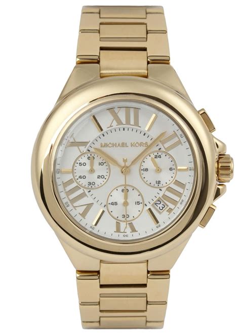 michael kors chronograph braun leder|Michael Kors gold tone.